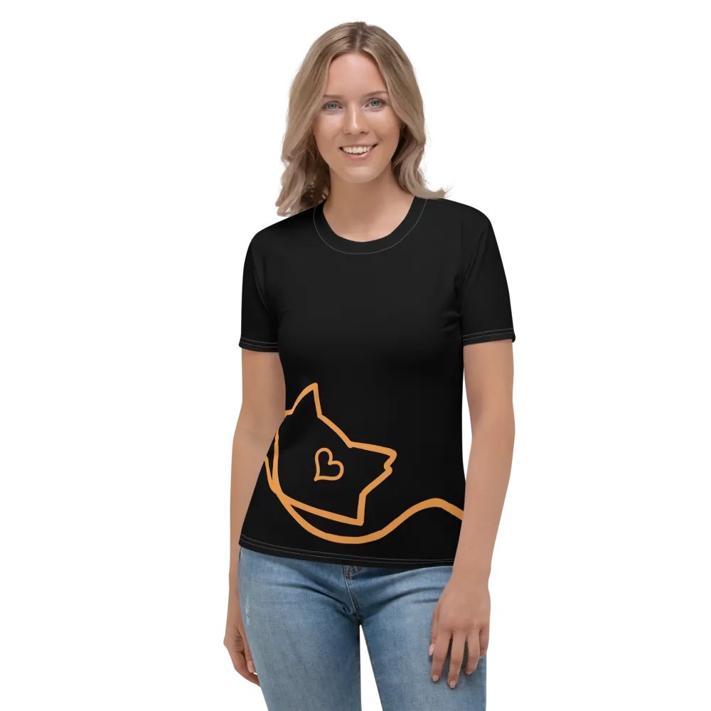 Mellow Ribbon - Women's T-shirt (Black+Orange) product image (2)