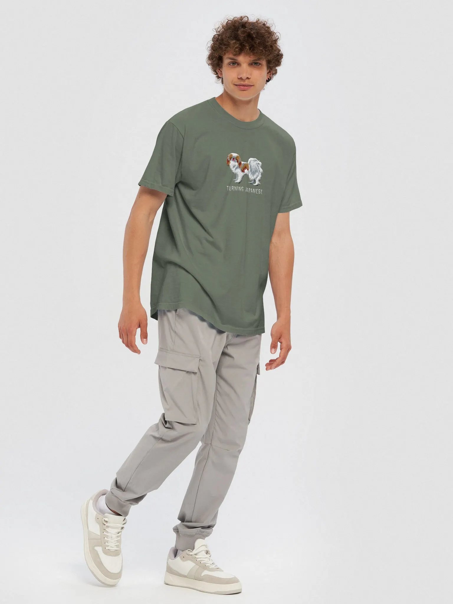 Turning Japanese T-Shirt(Embroidered) of a Japanese Chin(Brown) product image (10)