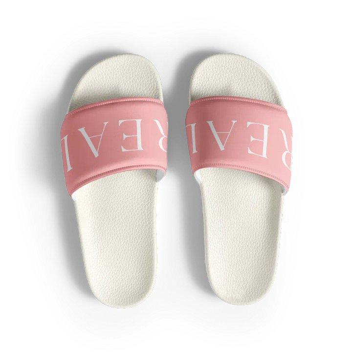REAL Women's Slides - Pink & White product image (1)