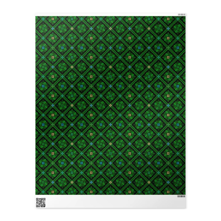 Green Tatreez Wrapping Paper product image (1)