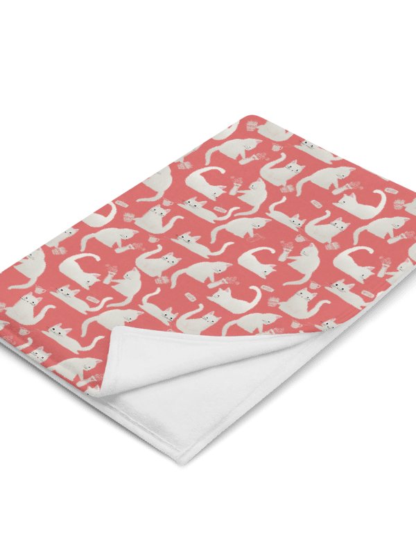 Bad Cats Knocking Stuff Over Throw Blanket, Pink product image (3)