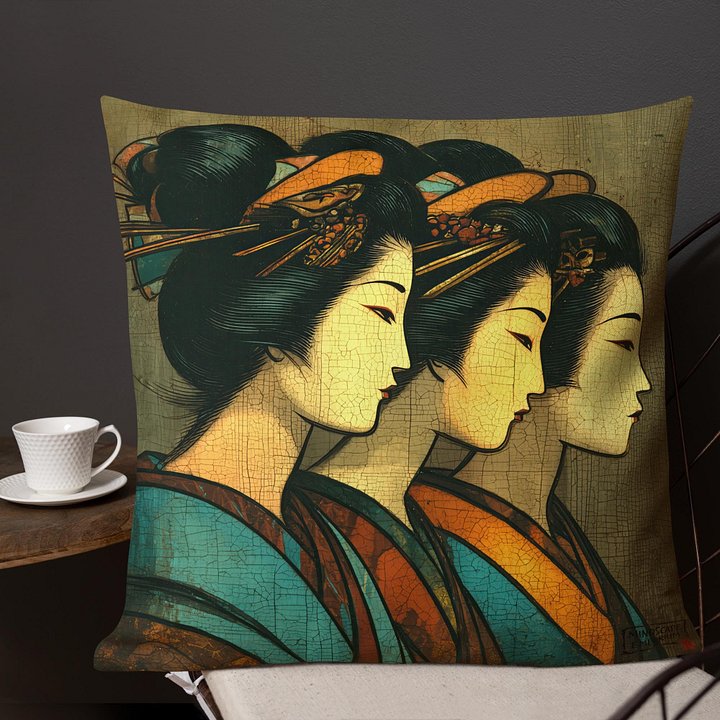Whispered Procession II — Wabi-Sabi Portrait Cushion product image (1)