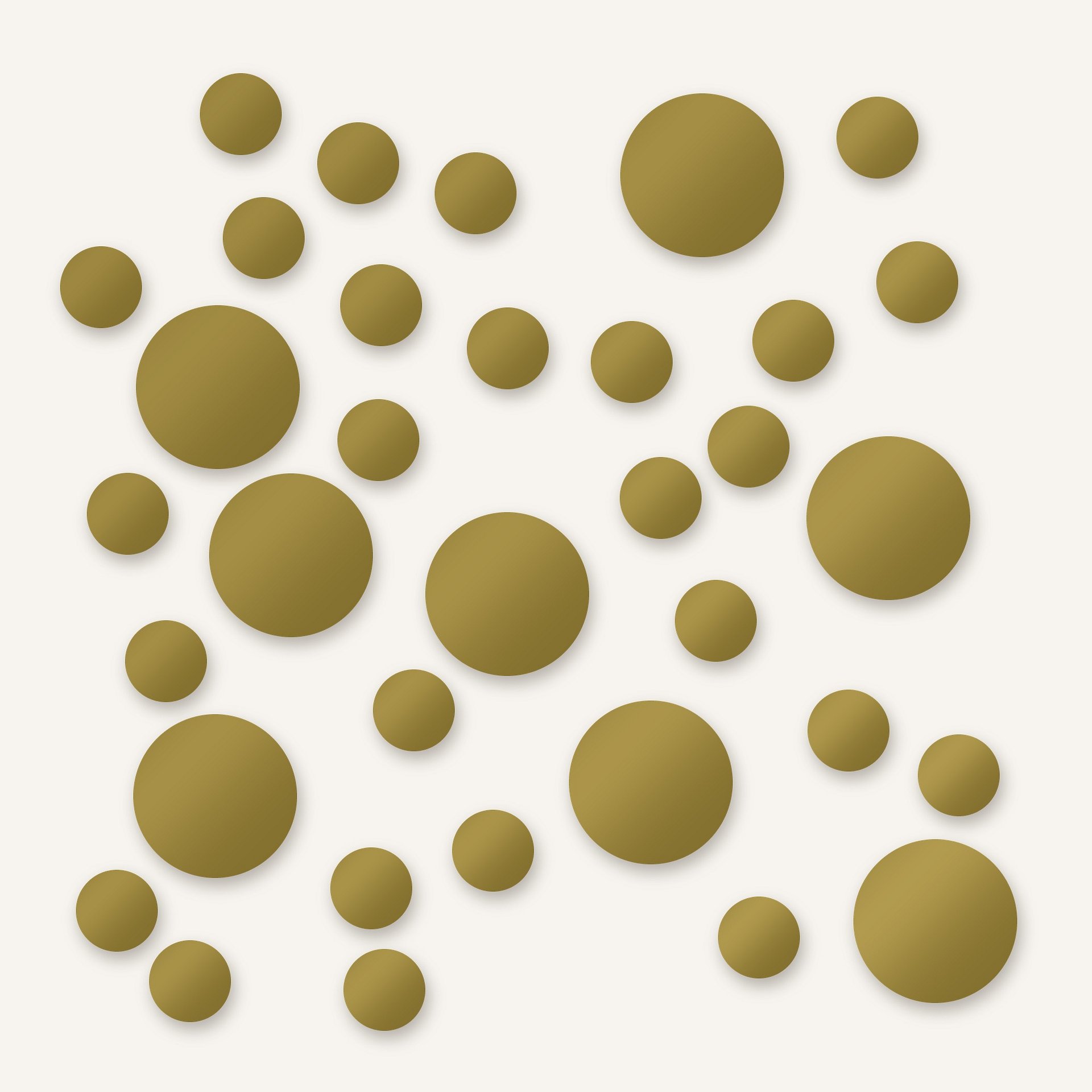 Metallic Gold Polka Dot Wall Decals, 2" and 4" Vinyl Circle Stickers, Removable Dot Decals for Nursery, Kids Room, Playroom product image (1)