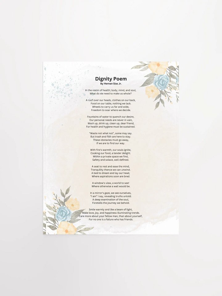 Dignity Poem Poster 1 of 2 product image (1)