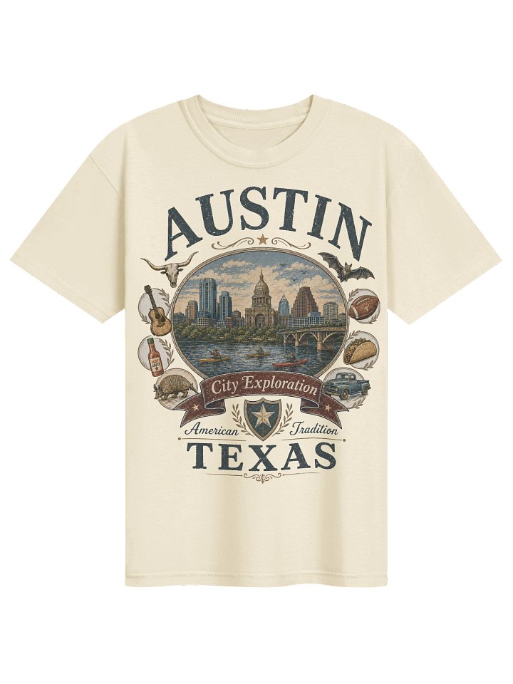 Austin Vintage Graphic Tee, Texas Graphic T-Shirt, Comfort Colors Austin Skyline Shirt, Retro City Exploration Tee, Unisex product image (67)