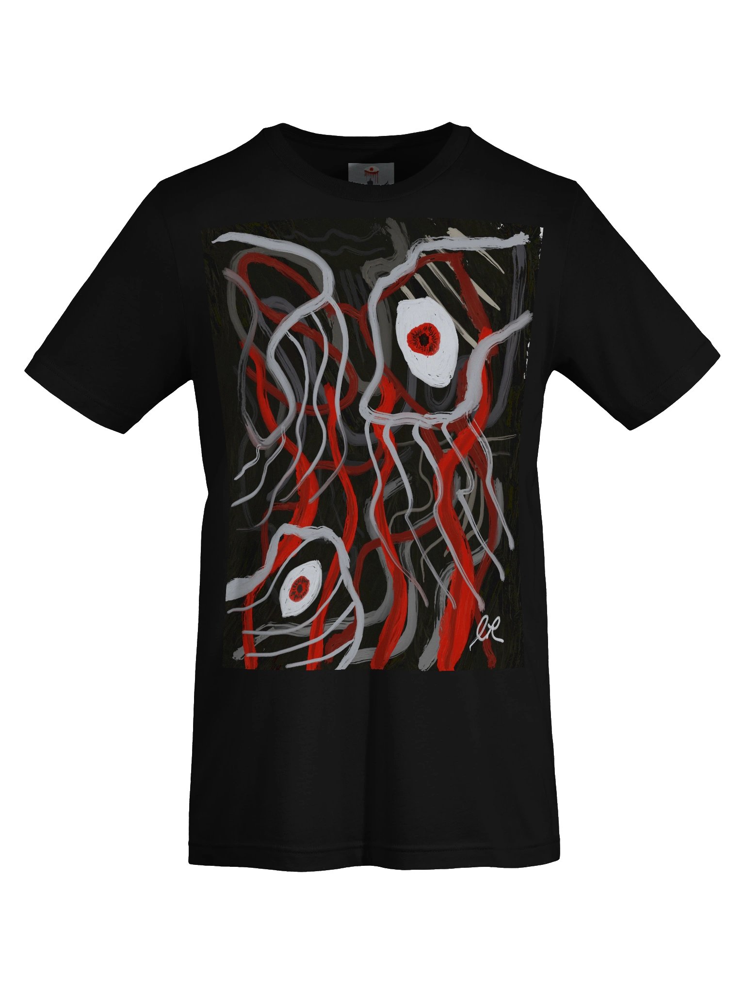 Ribboned Echoes Tee — Abstract Brushstroke Design product image (7)