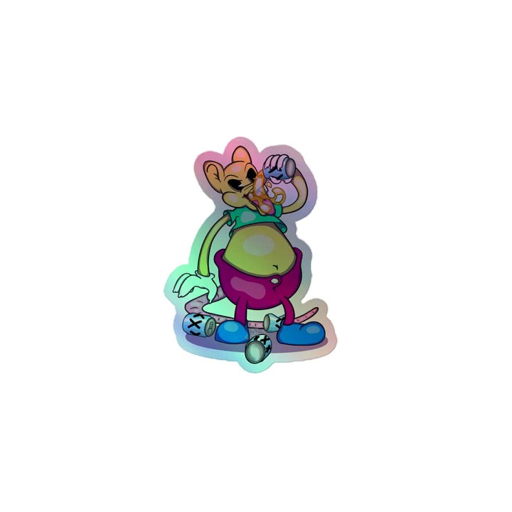 Drunk Rat Holo Sticker product image (1)