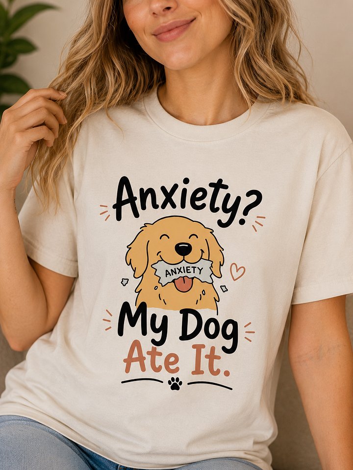 Anxiety? My Dog Ate It T-Shirt | Funny Dog Lover Mental Health Tee product image (2)