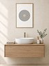 Black Circle Line Art Print | Minimalist Bathroom Wall Art