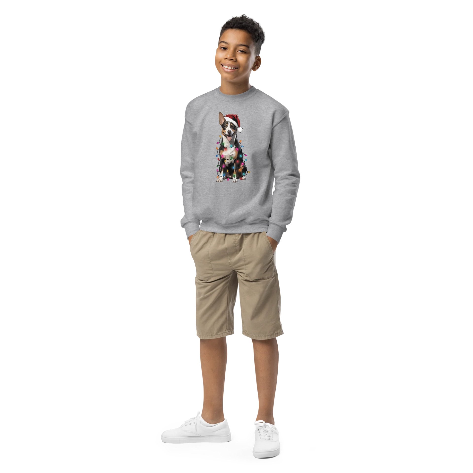 Funny Christmas Basenji(Tricolor) Youth Sweatshirt product image (1)
