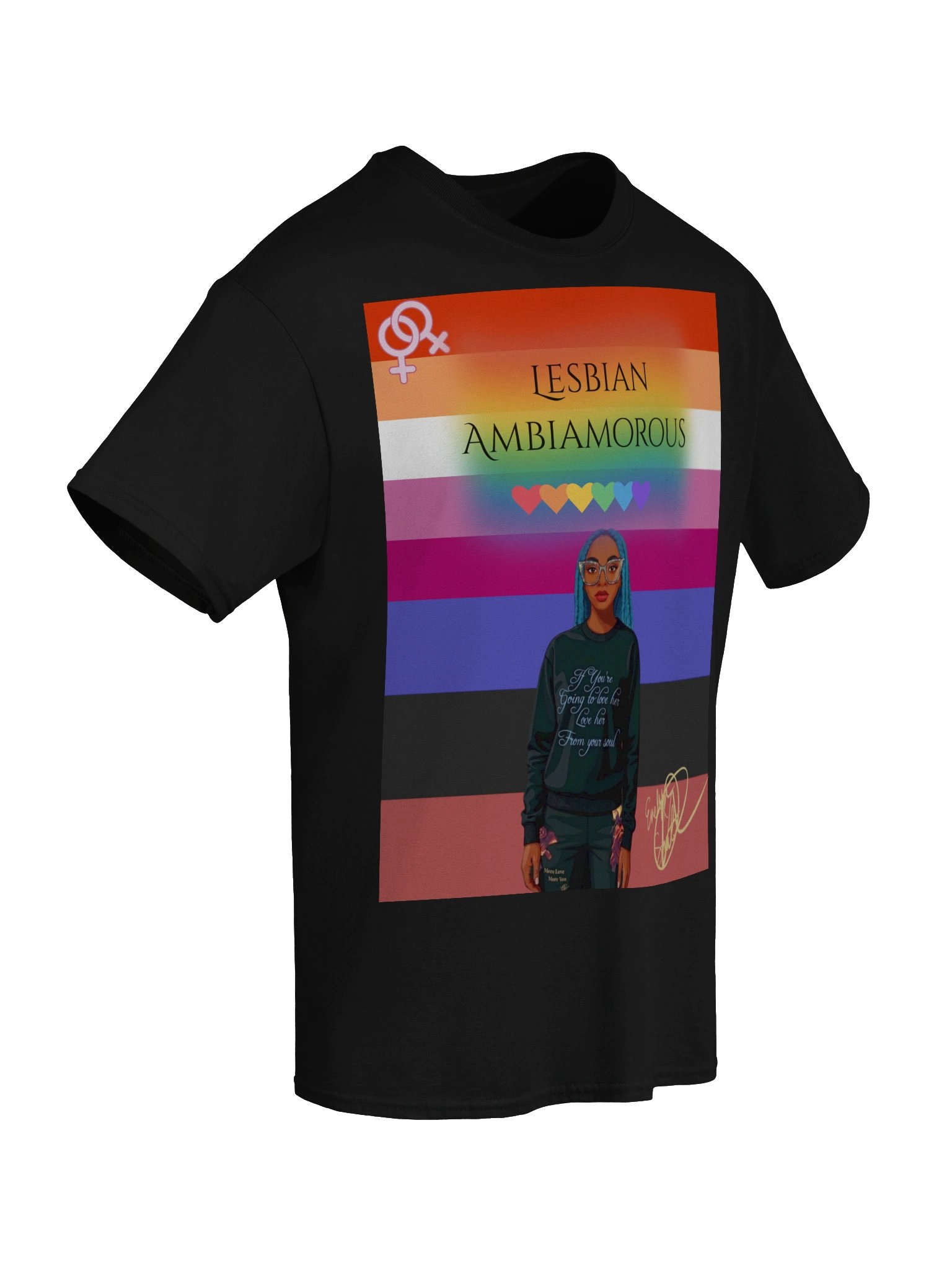 Lesbian Ambiamorous Pride Rainbow Tee product image (6)