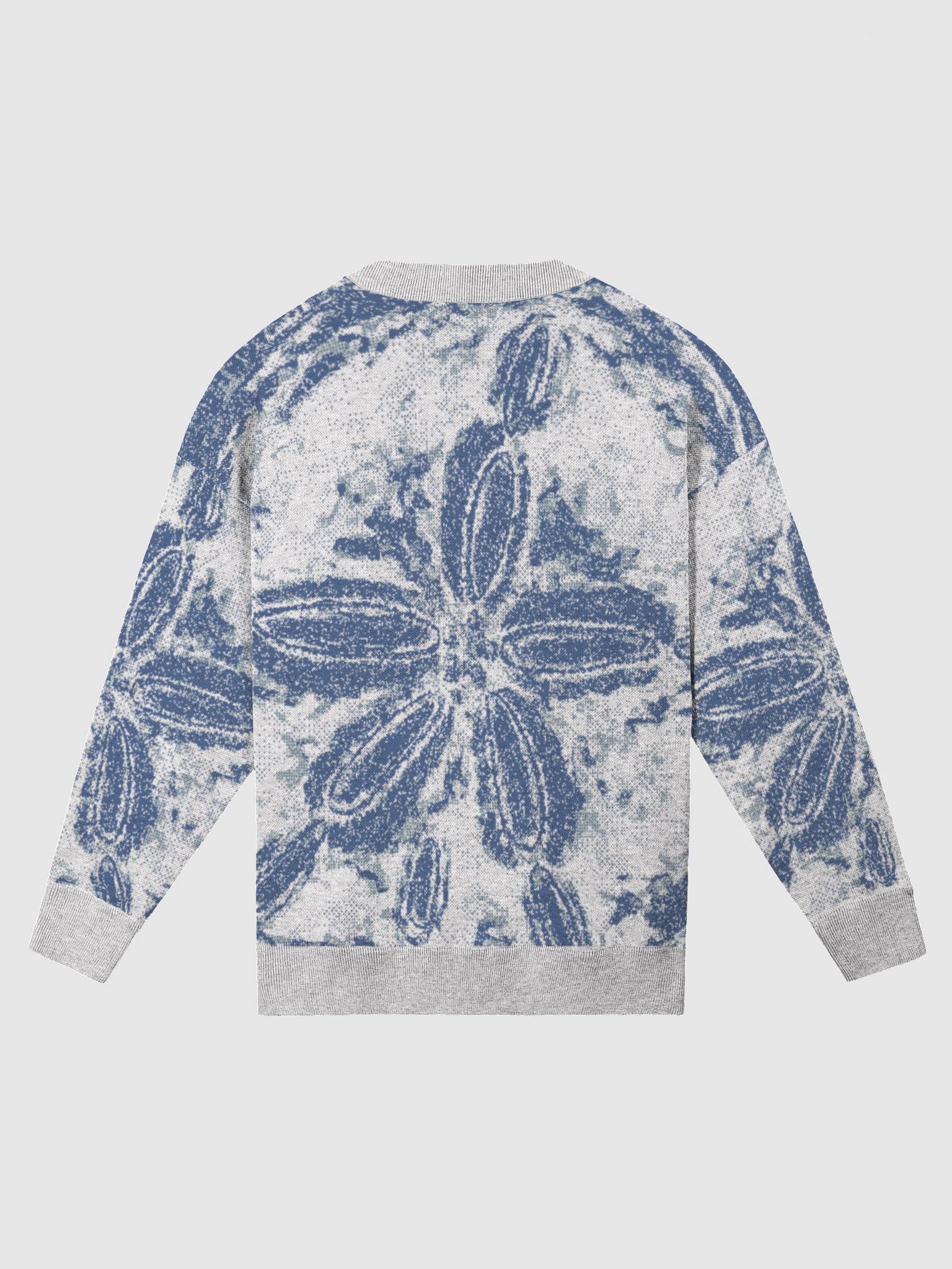 Sand Dollar Knit Sweater | Coastal Cozy | Unisex Relaxed Fit Crewneck | Colors: Bleach, Powder Blue & Denim Blue product image (2)
