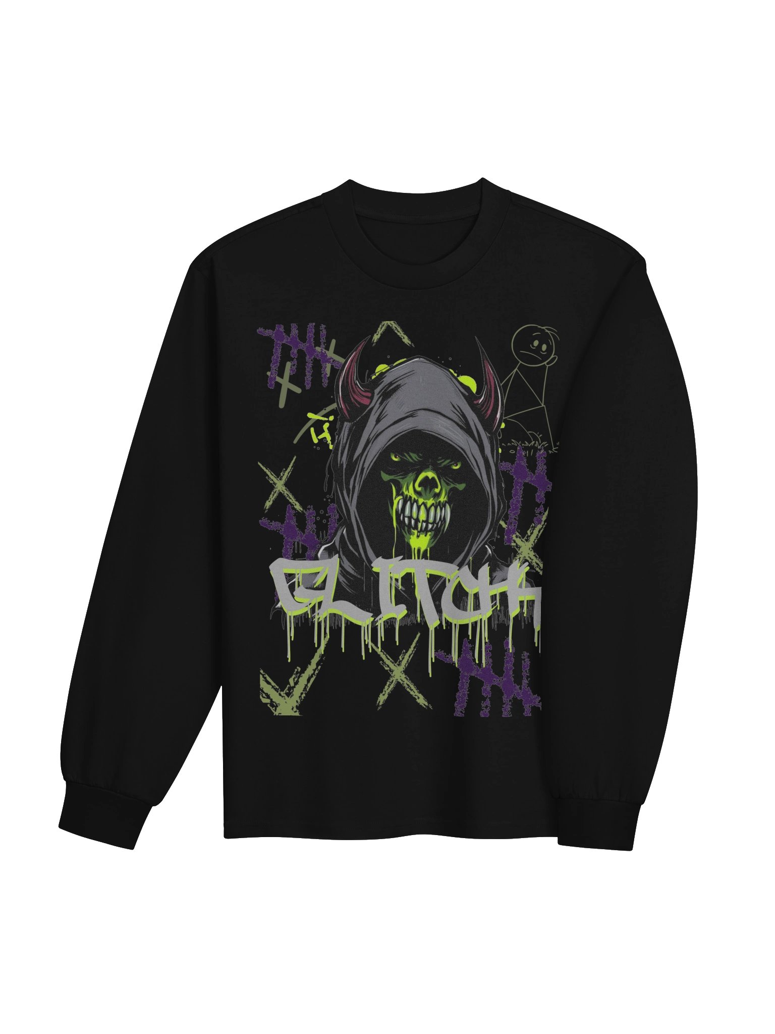 Neon Hooded Skull Graffiti Long Sleeve product image (7)