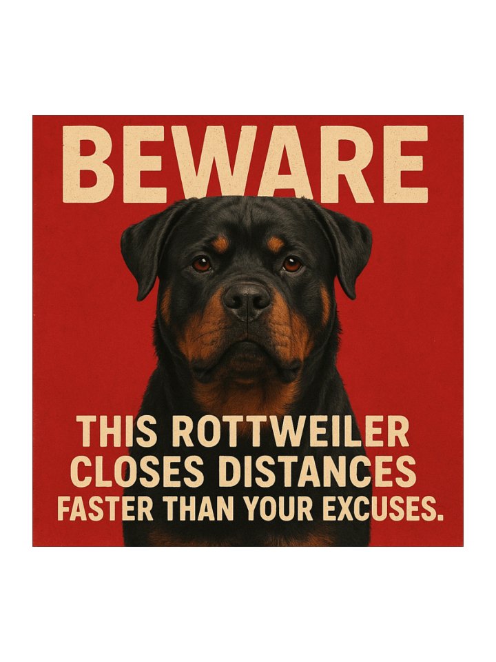 Beware Rottweiler Distance Sticker product image (1)