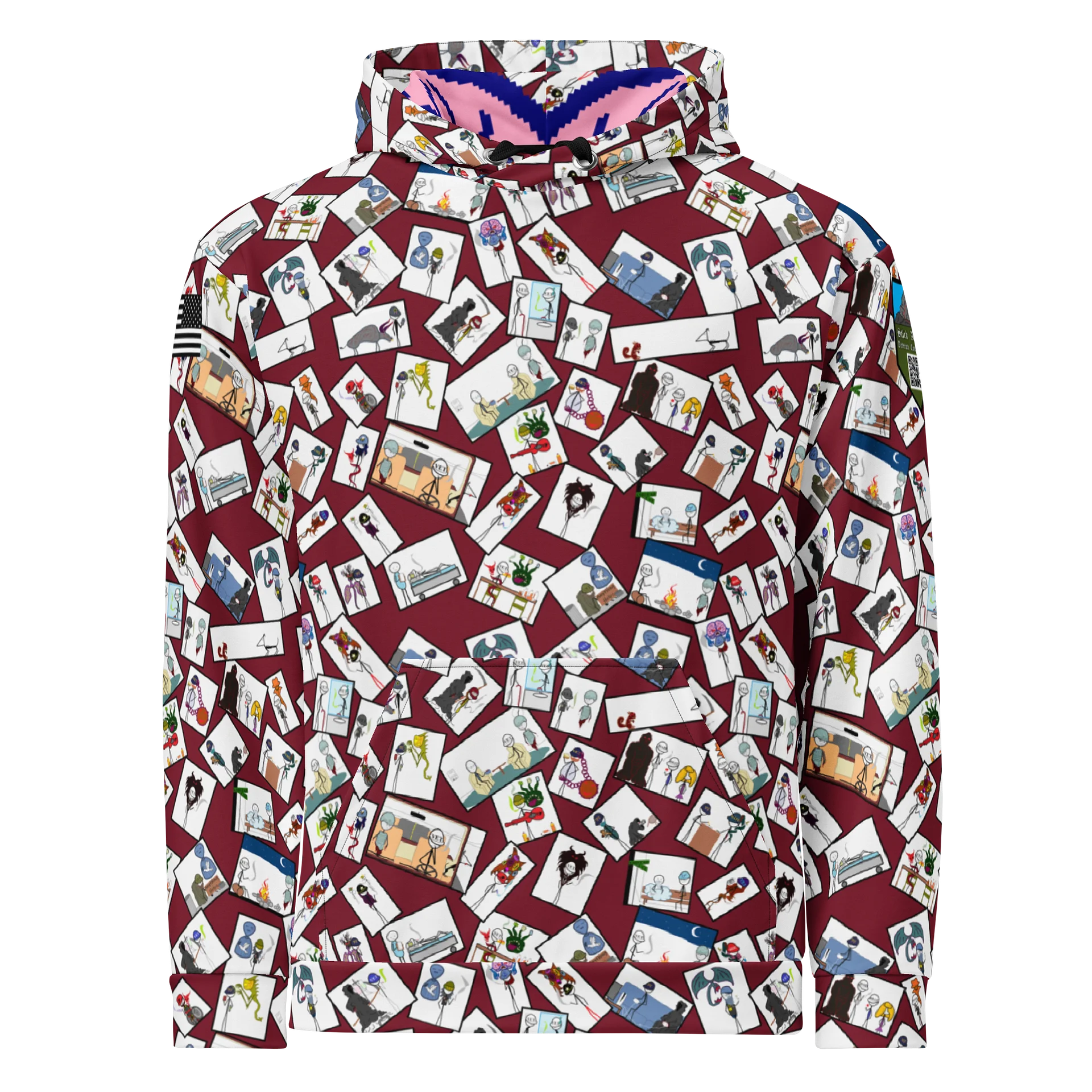 Stick Vet Comic Pannels Hoodie RED product image (1)