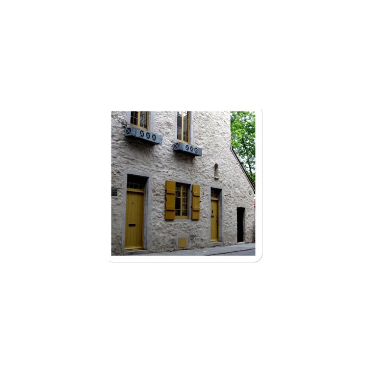 Charming Rustic Facade with Yellow Shutters Magnet product image (1)