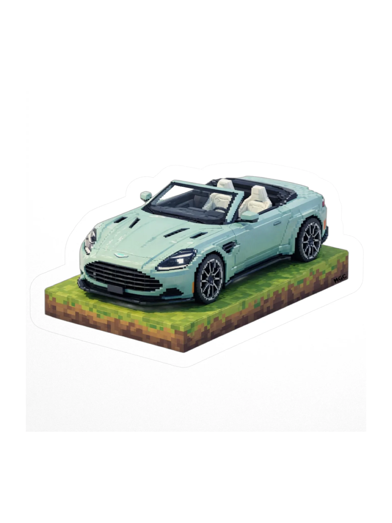Aura Green Aston Martin Vanquish Sticker (Pixel, Retro, Minecraft) product image (1)