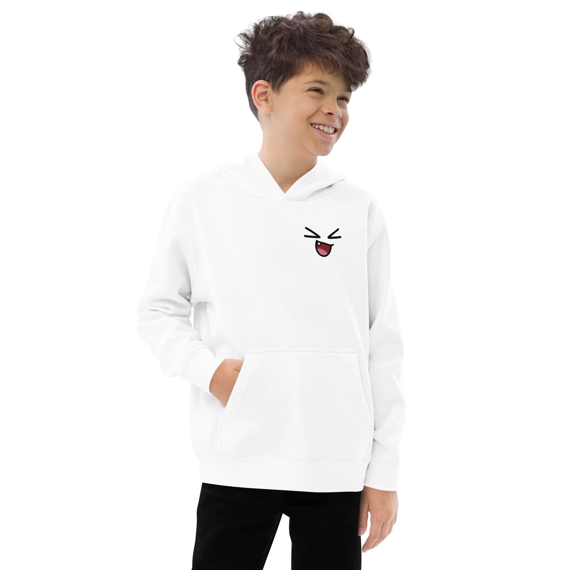 LaughOutLoud Hoodie | Cute Laughing Face Graphic | Positive Vibes Streetwear | Fun Expression Pullover for Men/Women | Aesthetic Happy Hoodie product image (2)