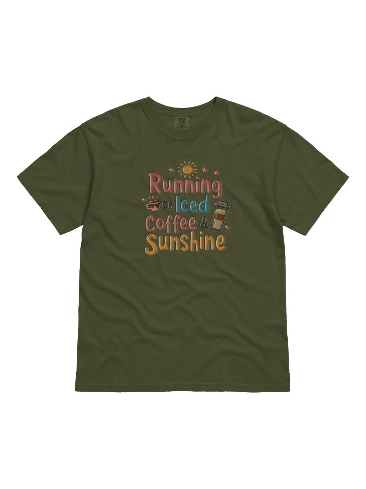 Running on Iced Coffee and Sunshine Retro Summer T-Shirt for Coffee Lovers product image (2)