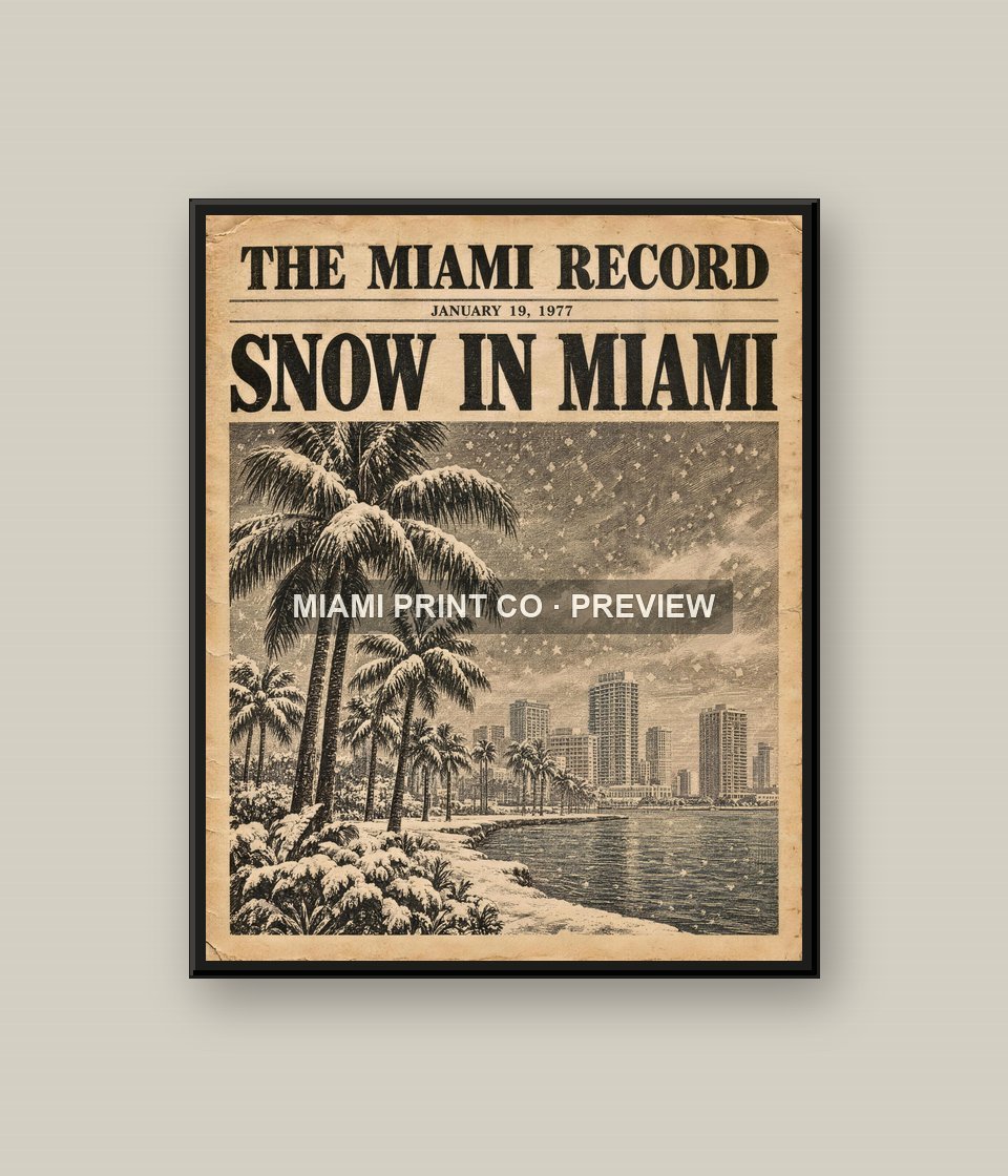 Miami Snow | Framed Art Print product image (1)