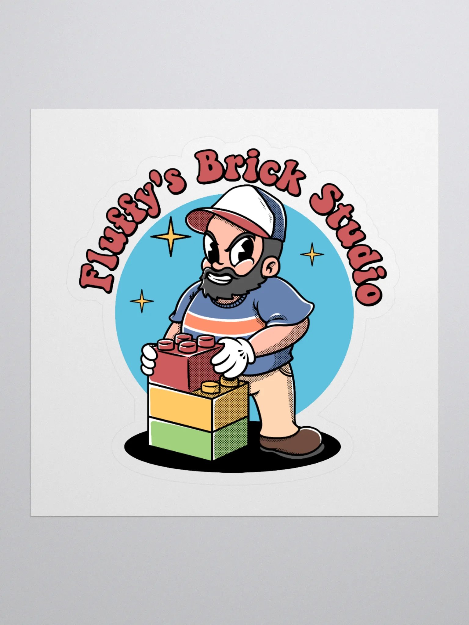 Brick Builder Fluffy Sticker product image (1)