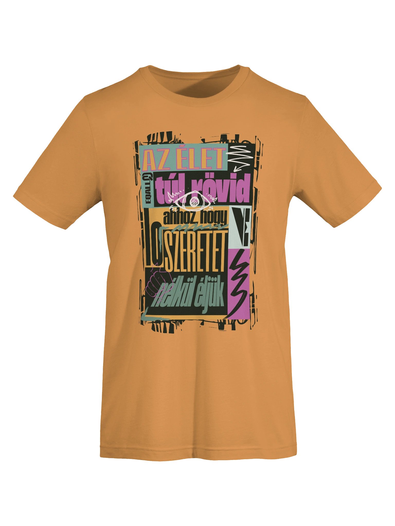 Szeretet? Az élet túl rövid... Bella + Canvas Unisex R3CVR.i Póló_EQALL® Originals_Pop Cukorka product image (8)
