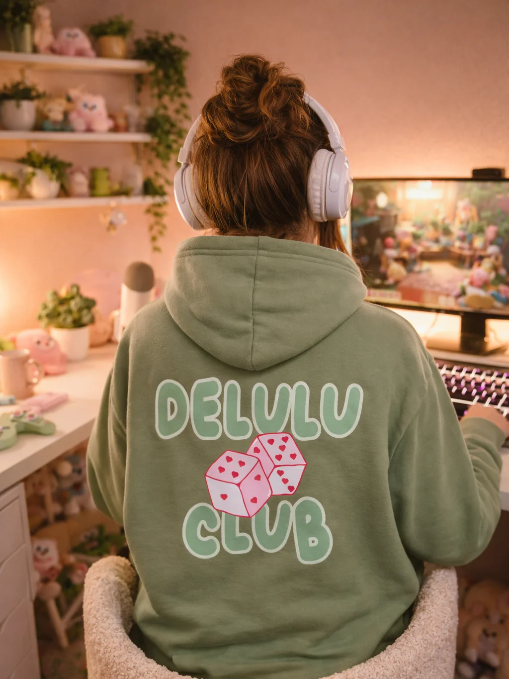 Delulu Is The Solulu Hoodie – Front & Back Print Pastel Graphic Hoodie product image (2)