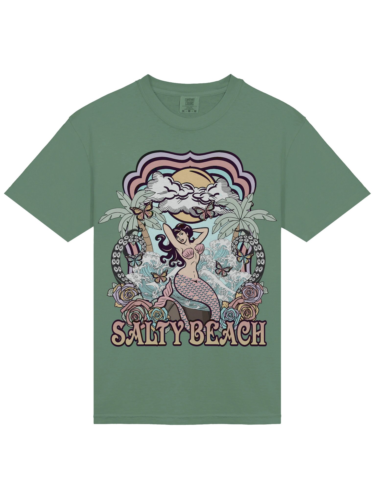 Salty Beach Mermaid Shirt – Tropical Ocean Travel Souvenir Vintage Beach Tee product image (7)