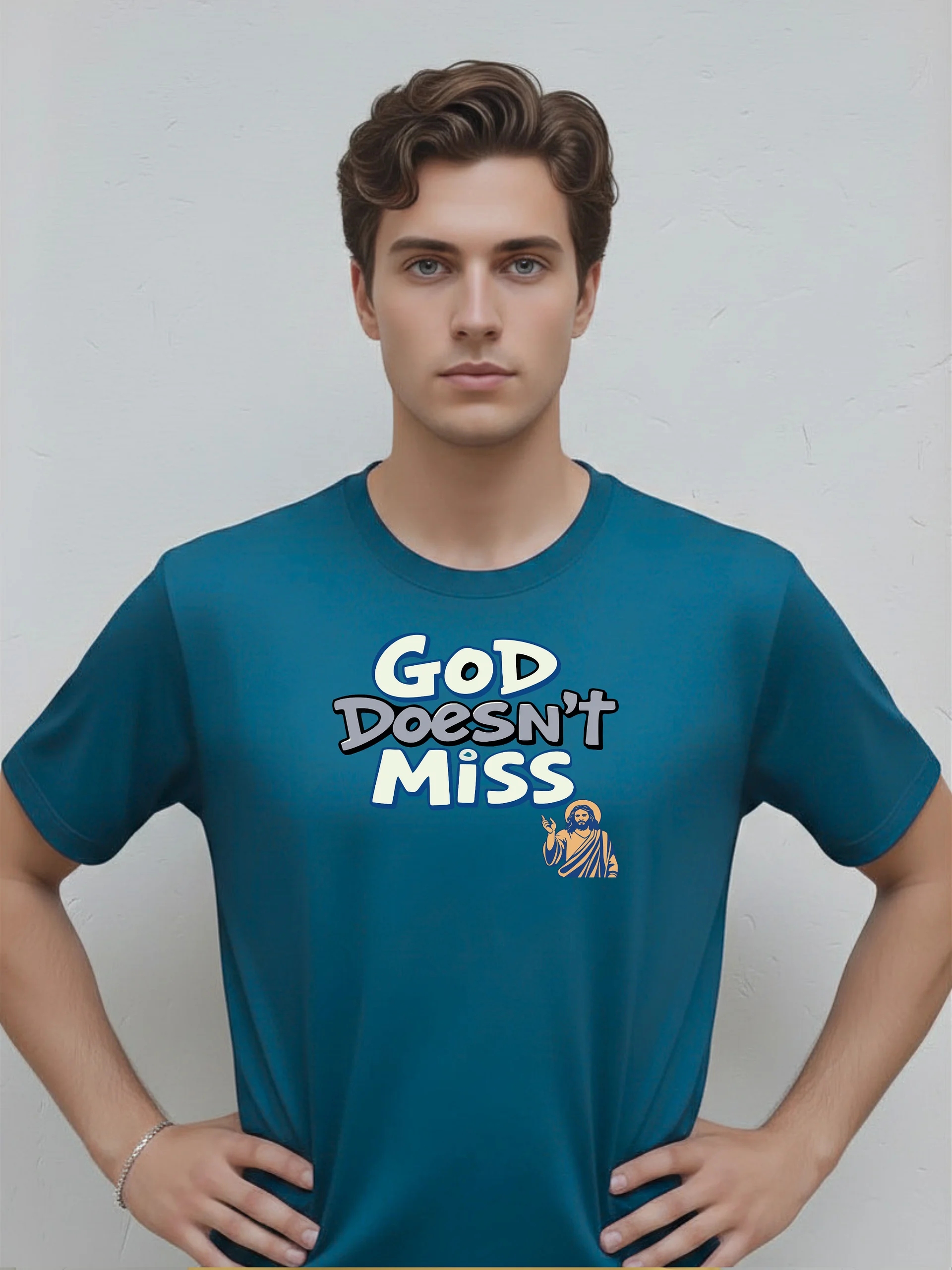God Doesn’t Miss Faith Statement T-shirt product image (1)