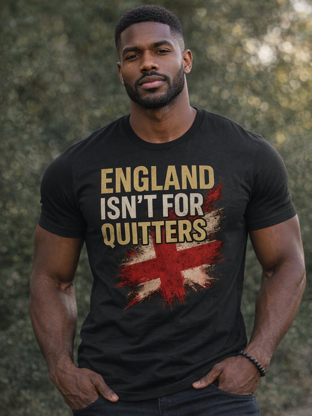 England "Isn’t For Quitters" Unisex T-Shirt | Gritty St. George’s Cross Graphic Tee – Bold Supporters Streetwear product image (1)