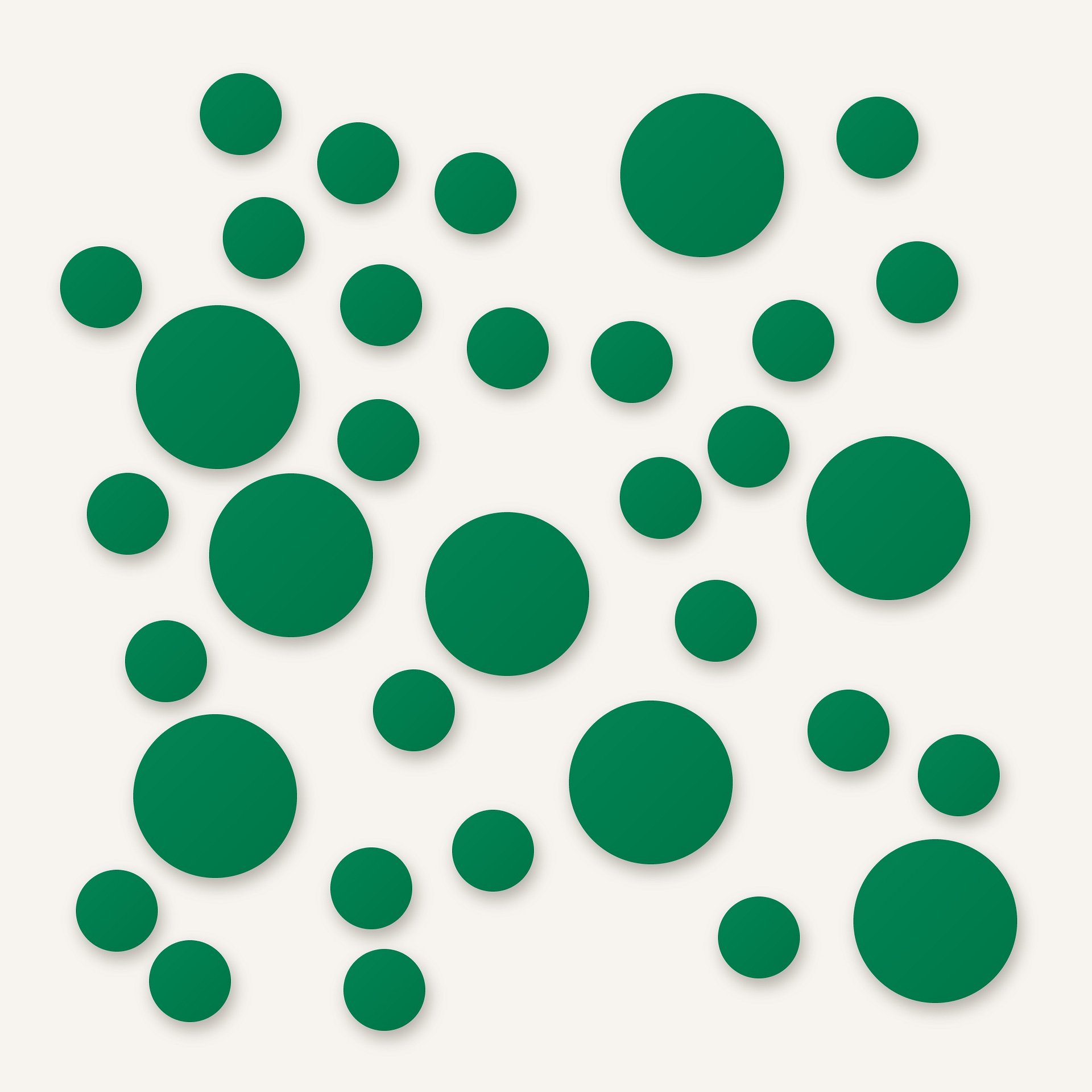 Green Polka Dot Wall Decals, 2" and 4" Vinyl Circle Stickers, Removable Dot Decals for Nursery, Kids Room, Playroom product image (1)