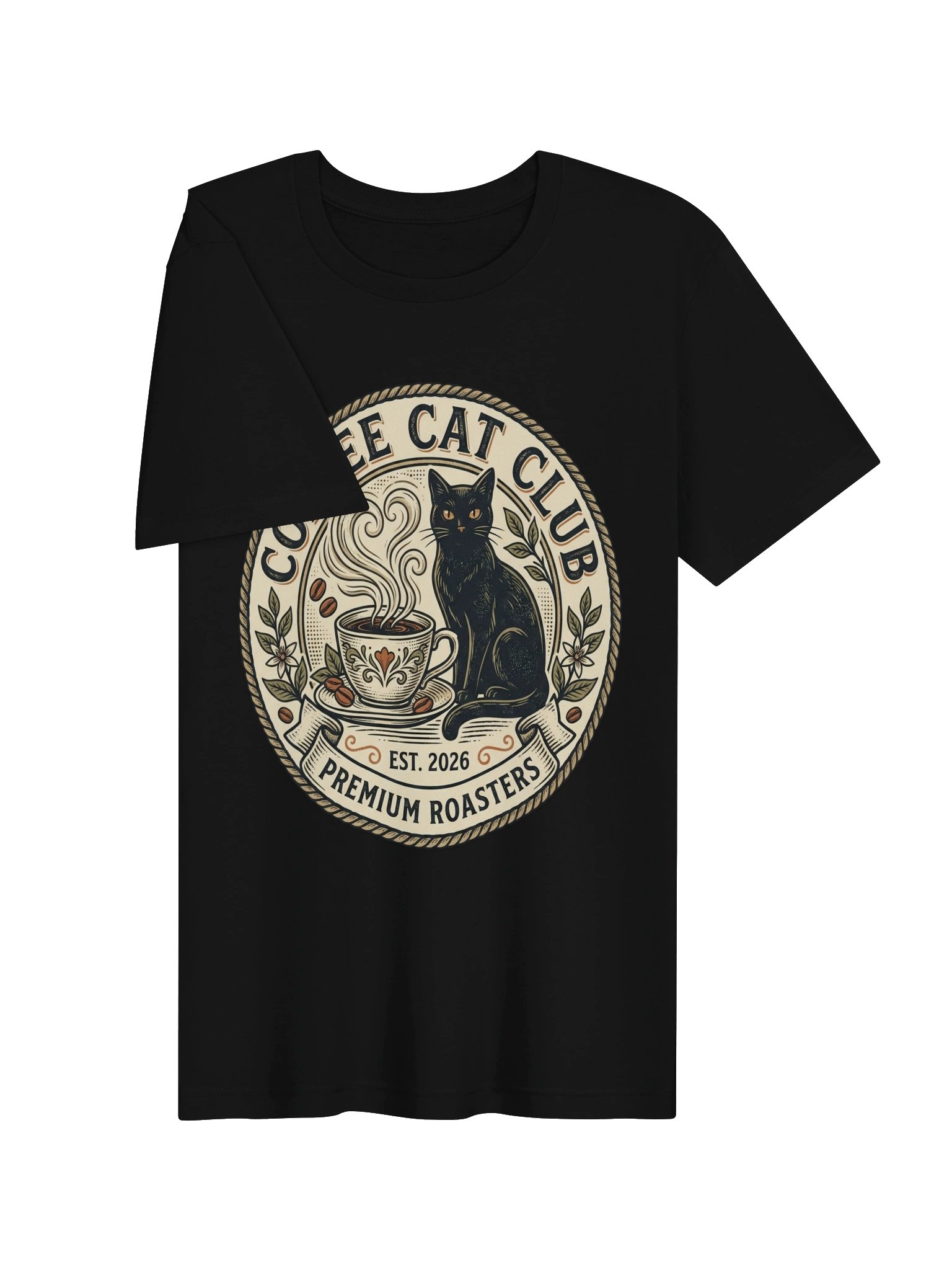 Coffee Cat Club T-Shirt - Vintage Black Cat Coffee Lover Tee product image (20)