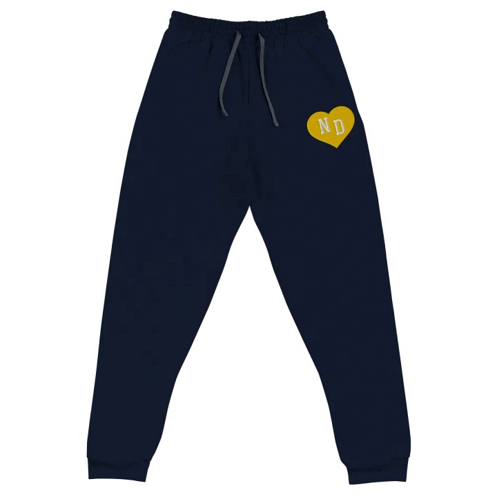 ND Heart Yellow Unisex Embroidered Sweatpants product image (1)