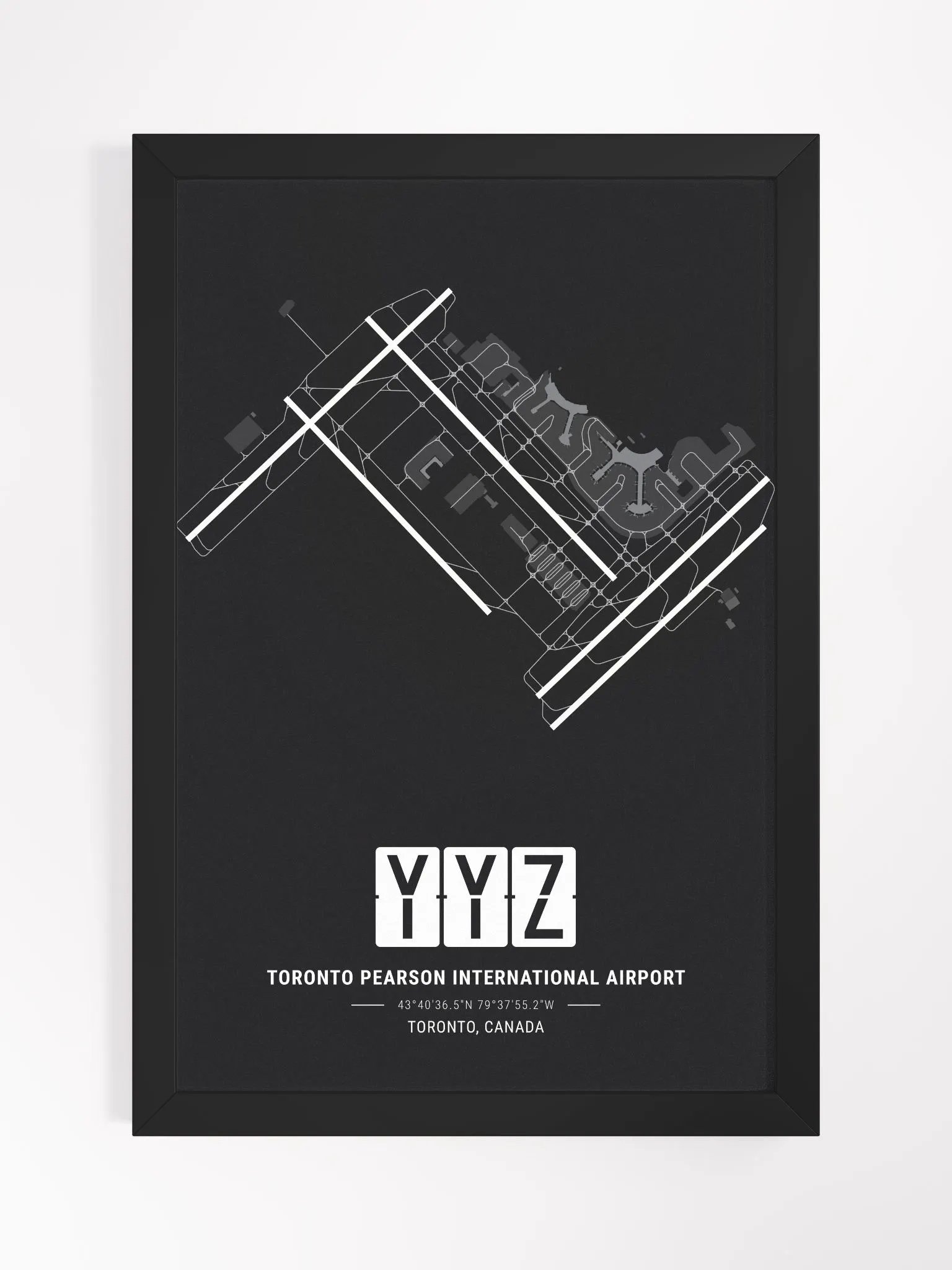Framed Airport YYZ Premium Map On Matt Paper product image (1)