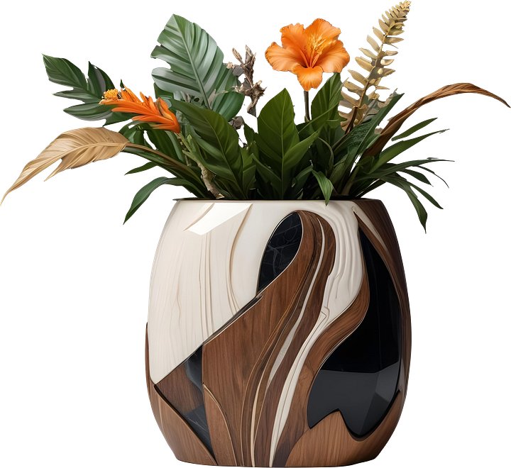 Dream of Eternity – Tropical Art Deco Vase PNG product image (1)