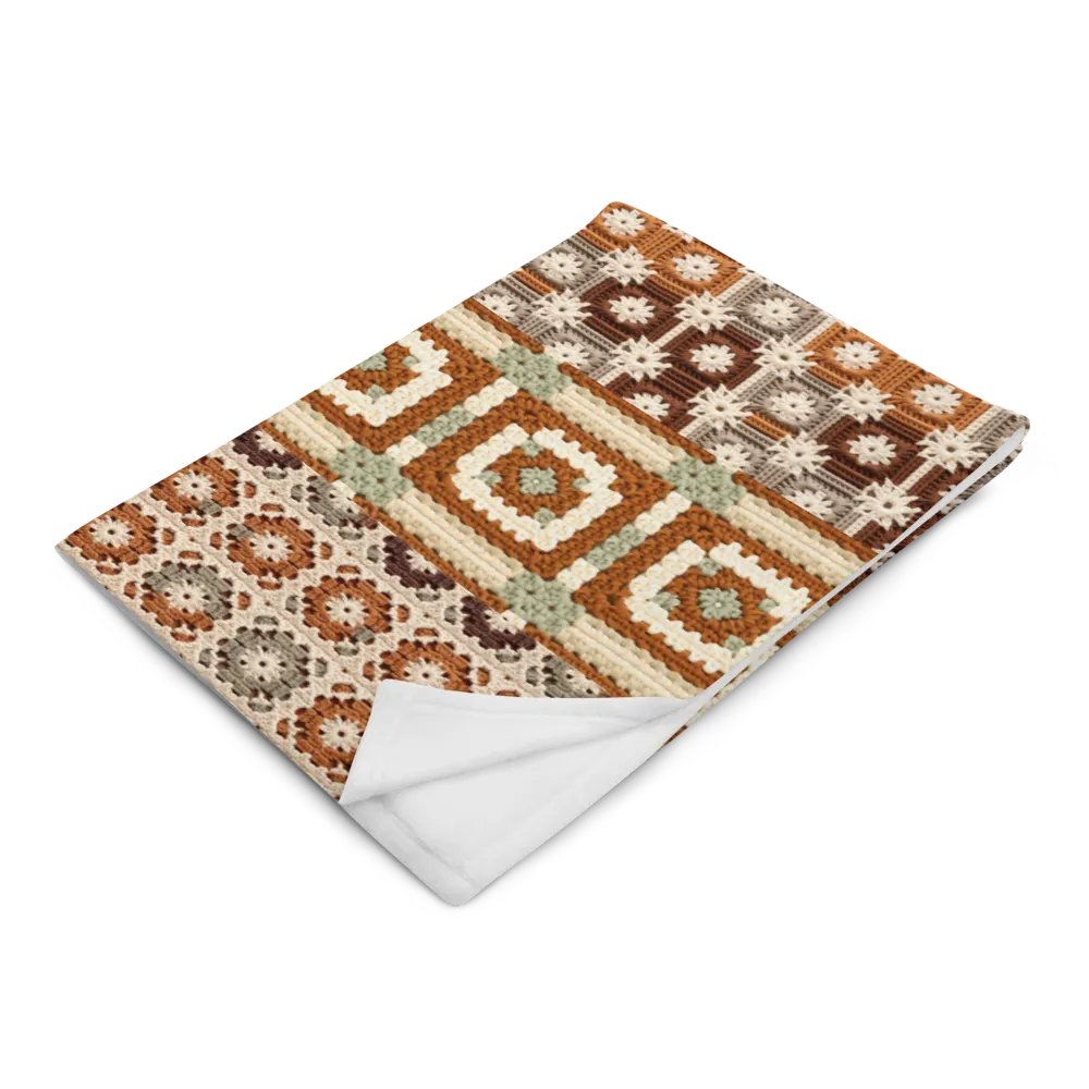 Fall Colors Granny Knit Patchwork Throw Blanket product image (8)