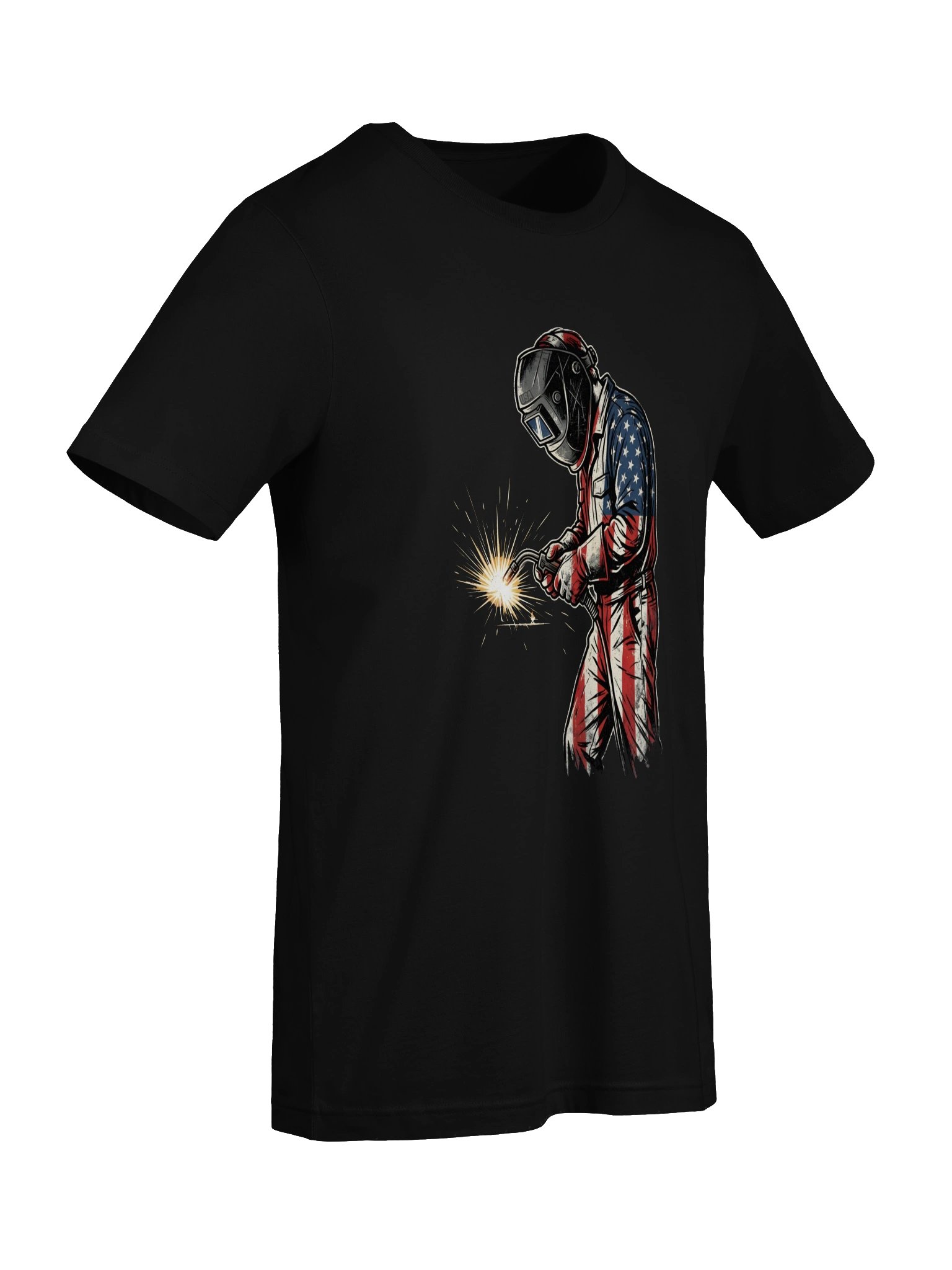Patriotic American Welder T-Shirt | Vintage USA Flag Welding Tradesman Shirt product image (25)