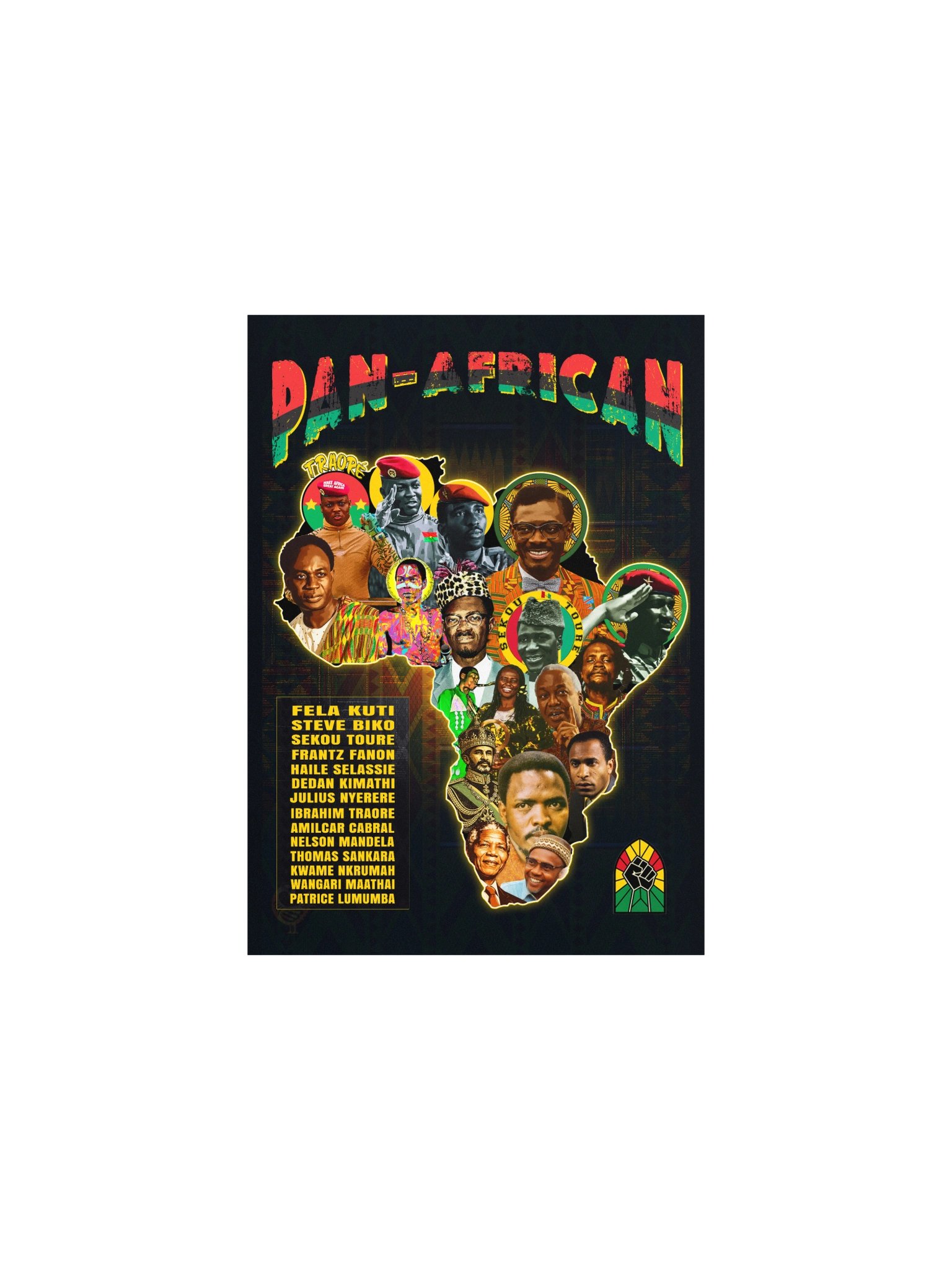 Pan-African Heroes Collage - Africa Map Poster product image (2)