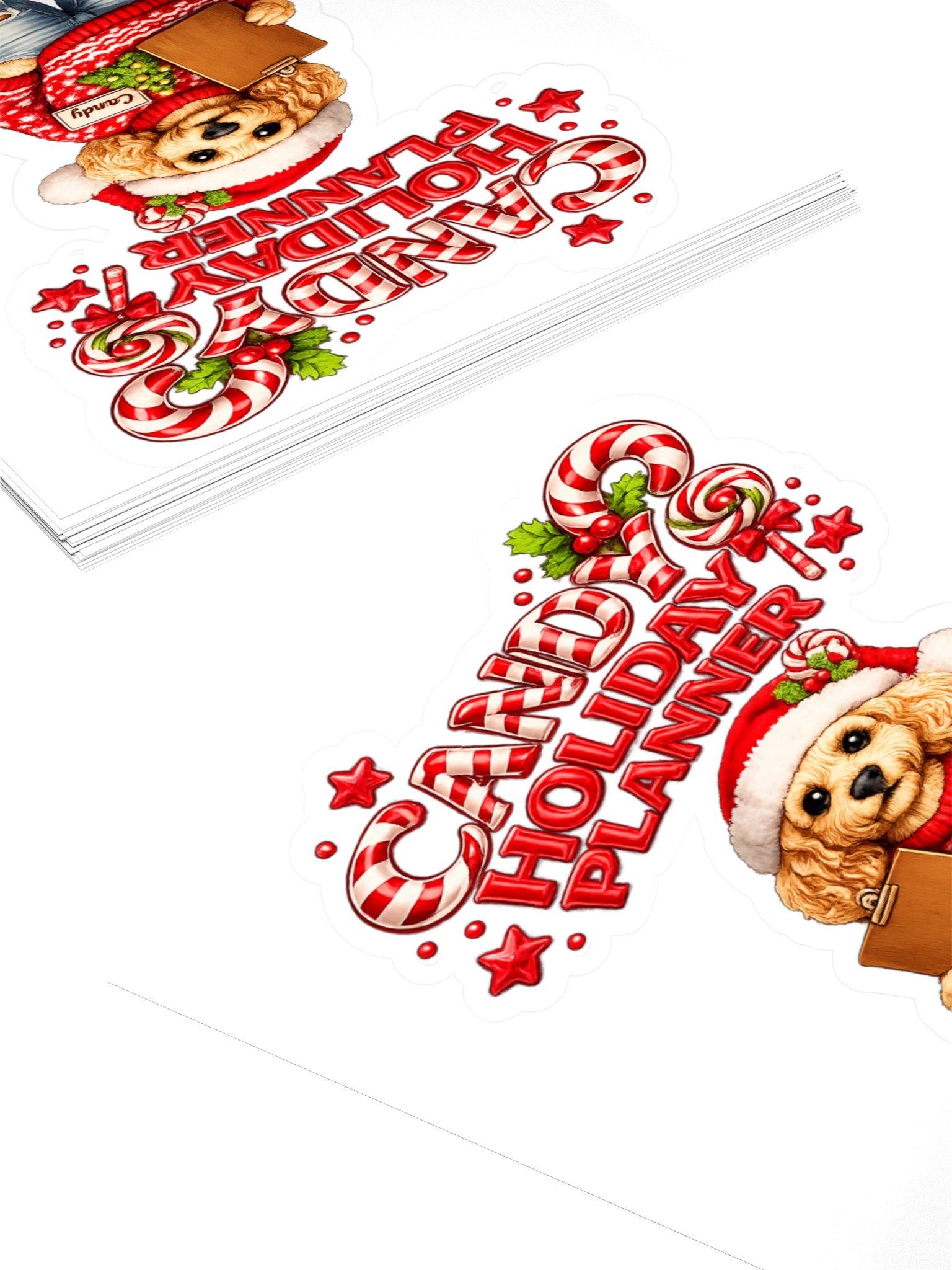 Candy Holiday Planner Dog Kiss Cut Sticker product image (4)