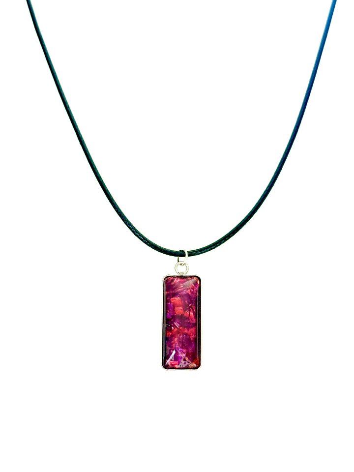 MFD-00159 | Electric Tide Pendant Necklace | Cranberry Bog Pink | Rectangle Cabochon | Monique Faella Designs™ product image (2)