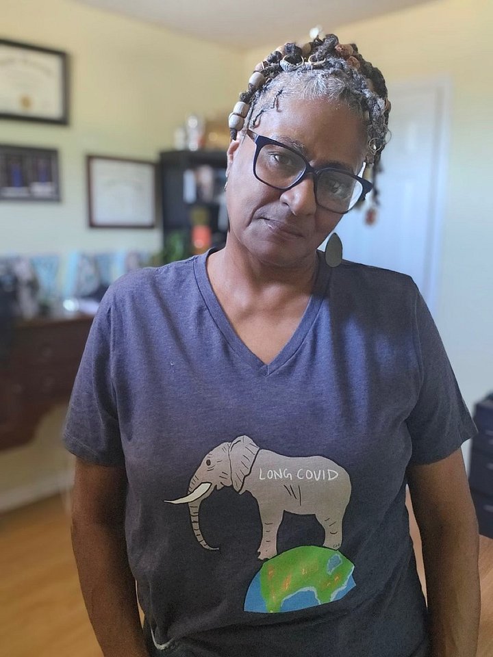 Elephant In The Room V-neck tee (Long Covid) product image (1)