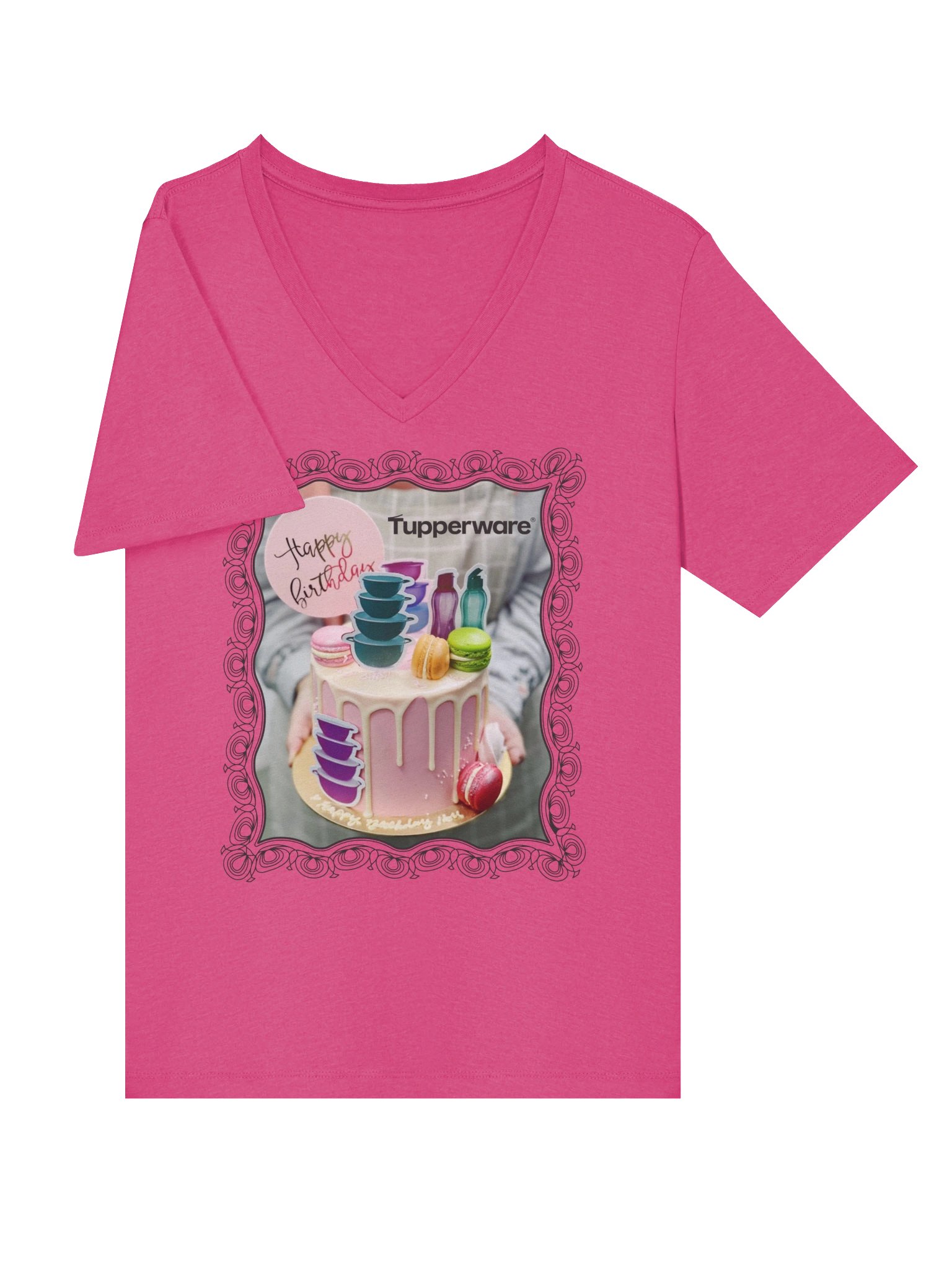 Happy Birthday Tupperware V-Neck Tee product image (8)