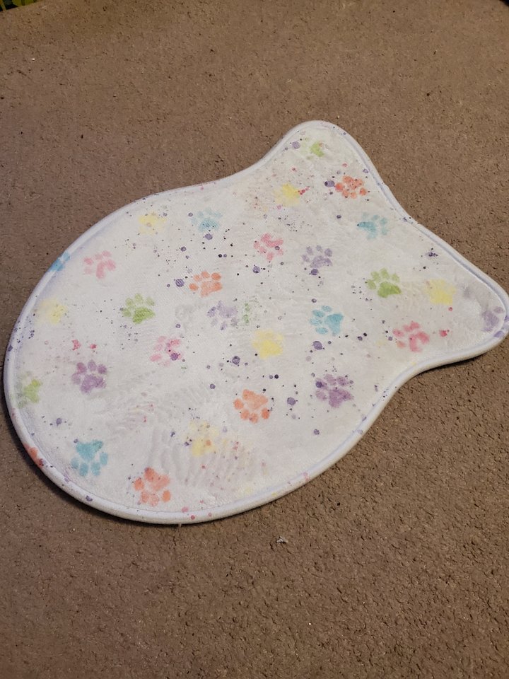 Colorful Paws Pet Feeding Mat - Fish with Cat Paws product image (1)