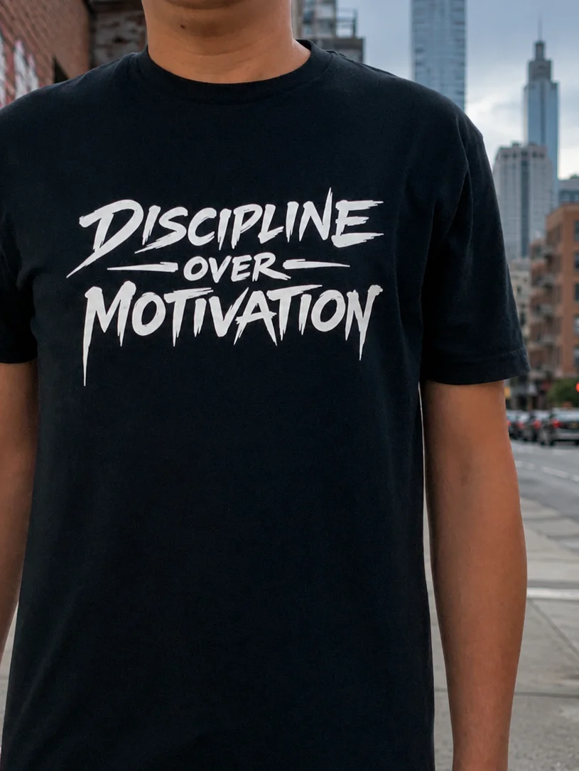 Leopard Mentality™ Discipline Over Motivation Graphic Streetwear T-Shirt product image (2)