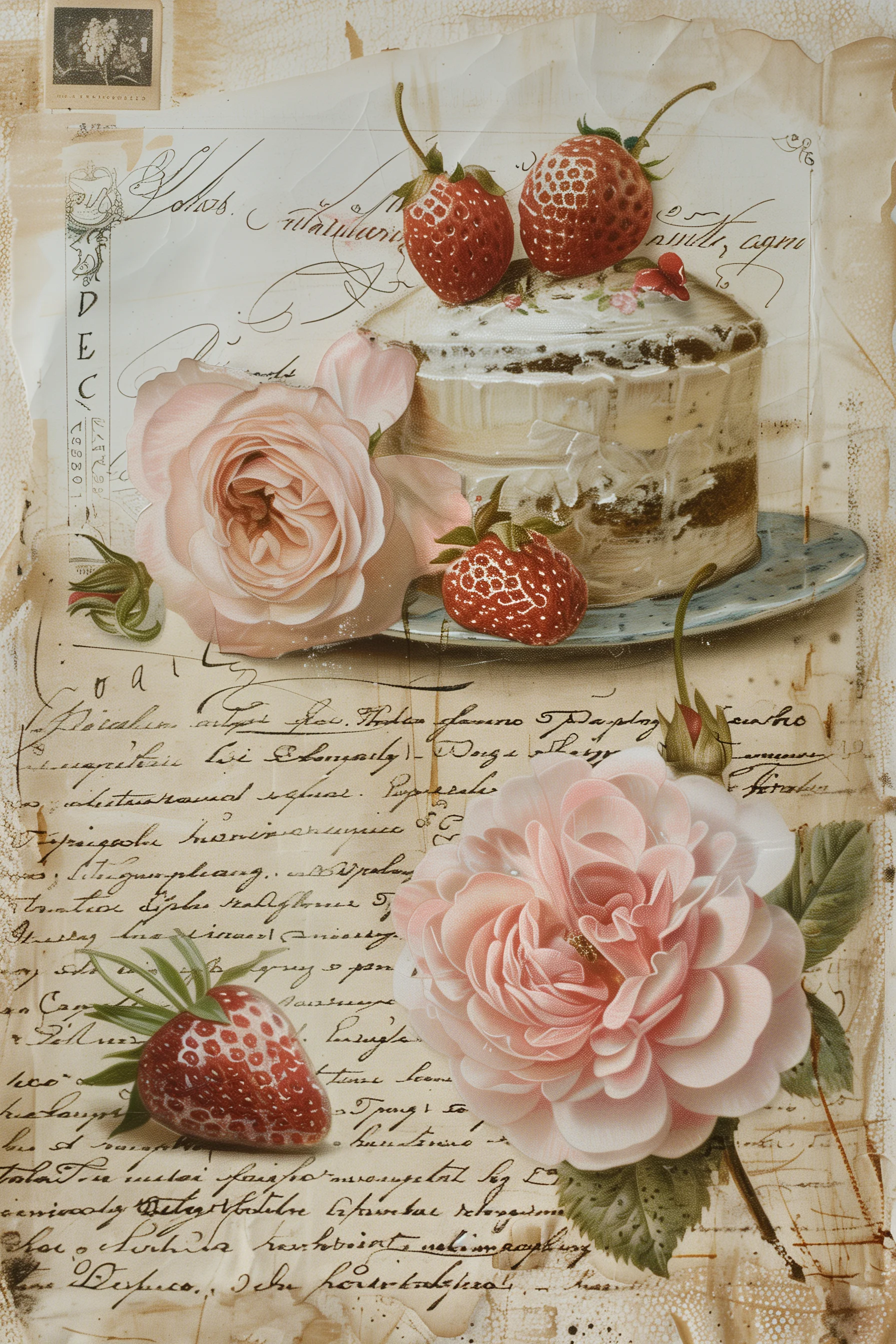 Vintage Strawberry Background product image (1)