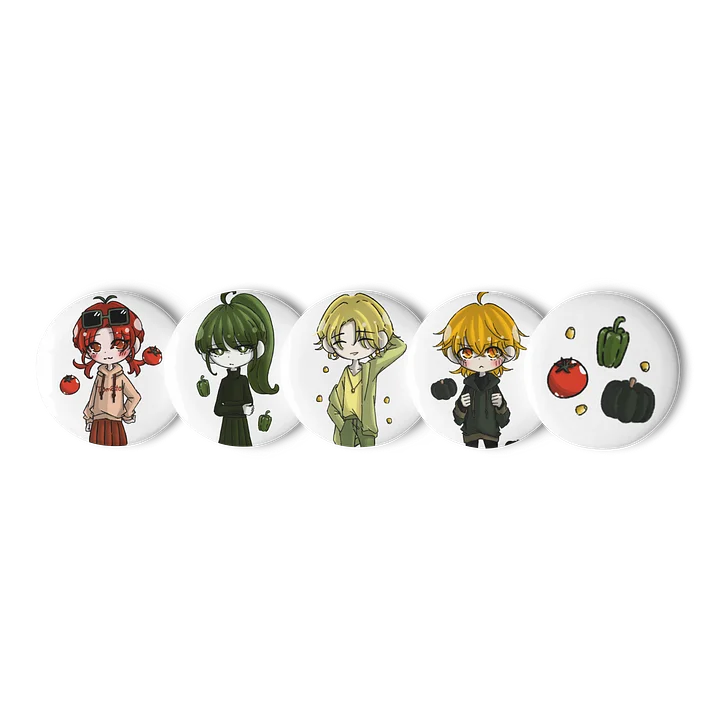 Fruit & Vegetable Series - Chibi Pin Badges 🍅🫑🌽🎃 product image (2)