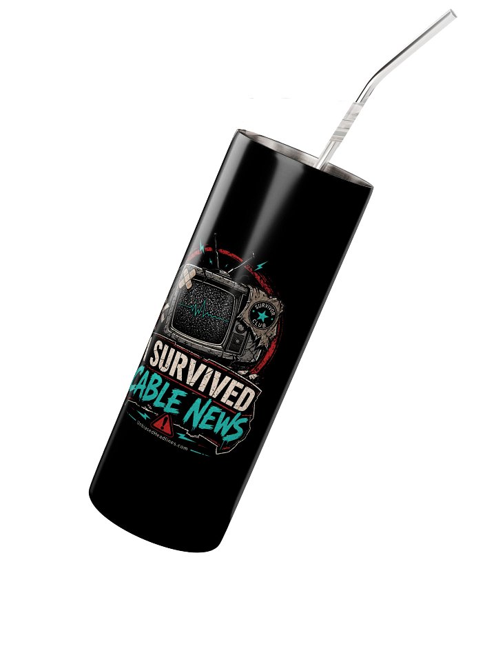 I Survived Cable News Stainless Steel Tumbler product image (2)