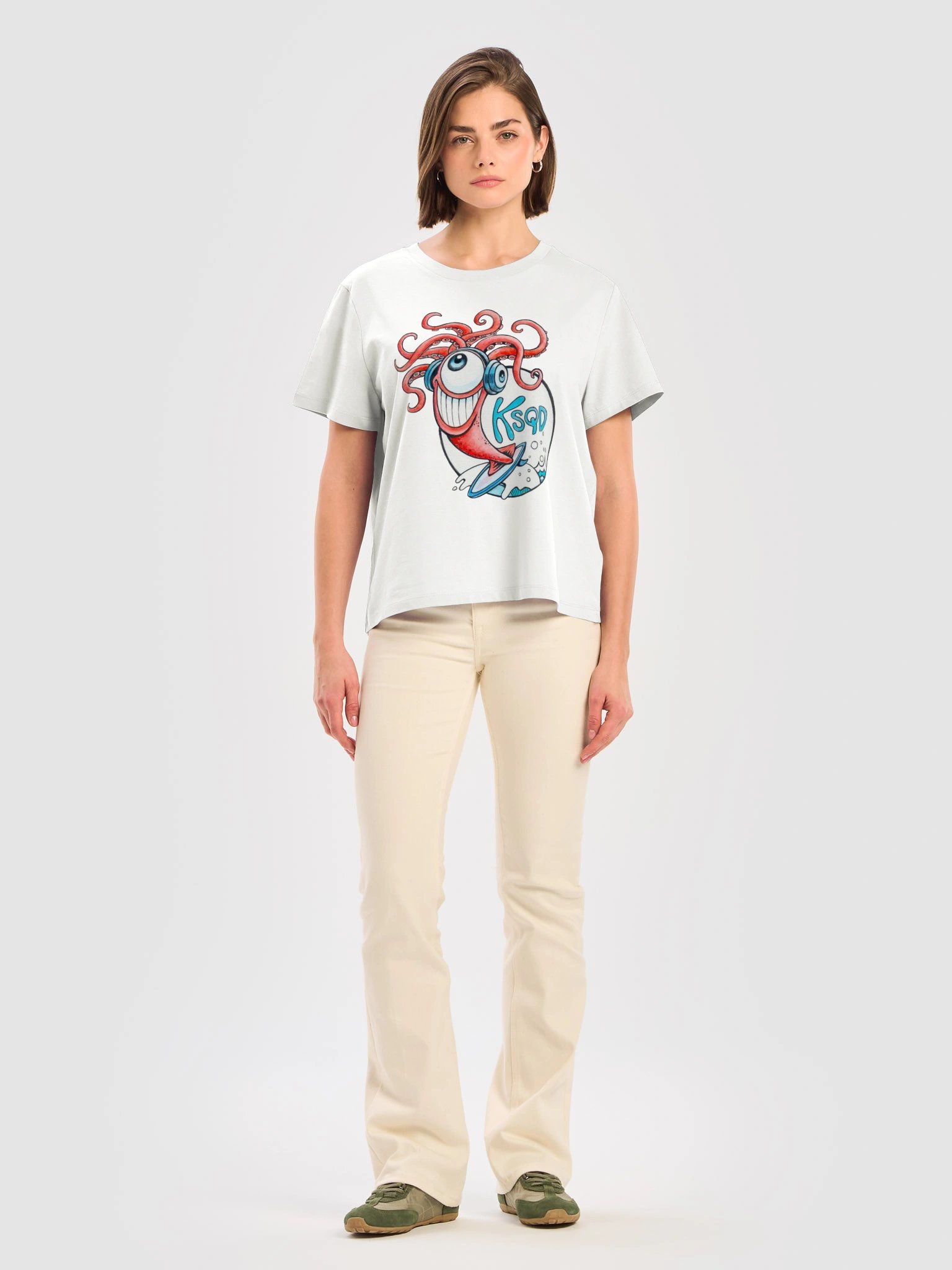 KSQD 2026 Winning Design – Squid & Ocean Organic Ribbed Neck T-Shirt product image (2)