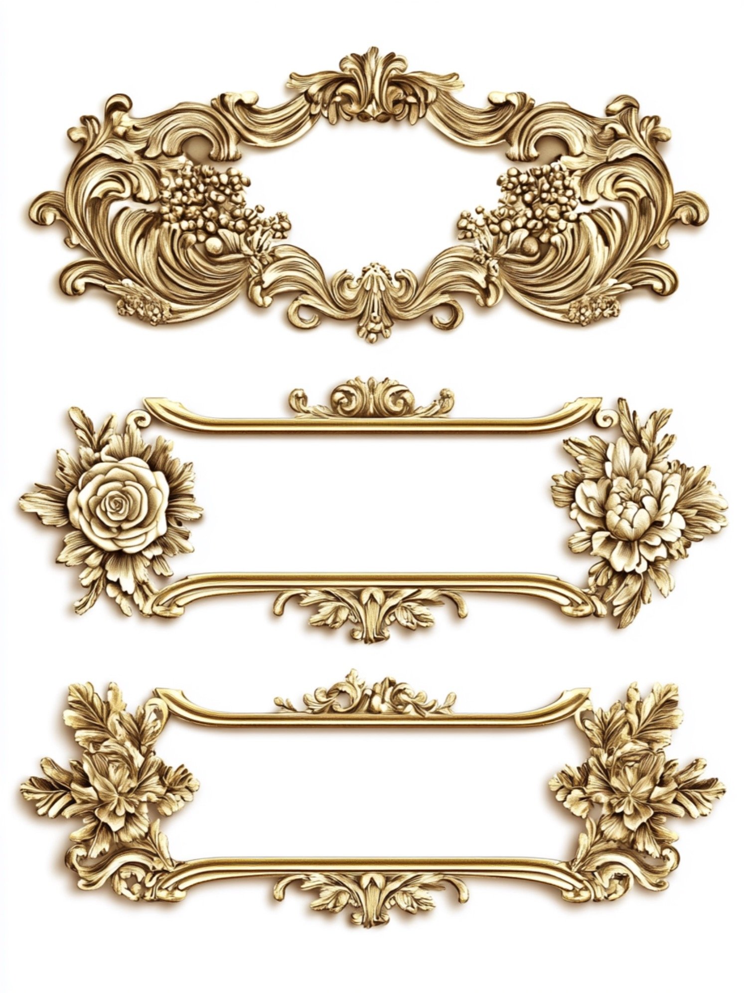 100 Rococo Frames Labels+Mini journal+cards Digital product image (10)