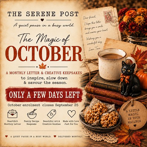 Only a few days left to join October’s Serene Post!

This month's theme is 